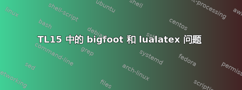 TL15 中的 bigfoot 和 lualatex 问题