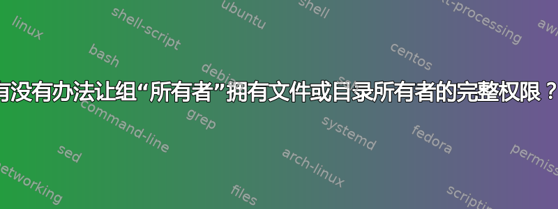 有没有办法让组“所有者”拥有文件或目录所有者的完整权限？