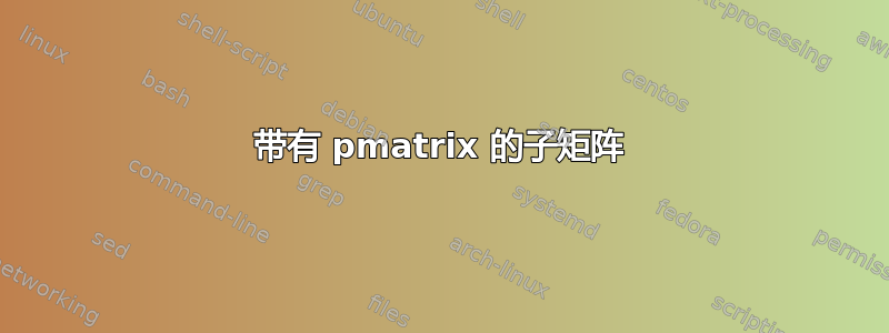 带有 pmatrix 的子矩阵