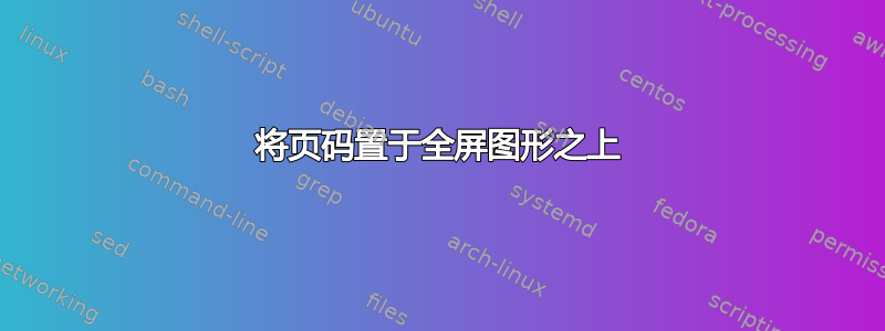 将页码置于全屏图形之上