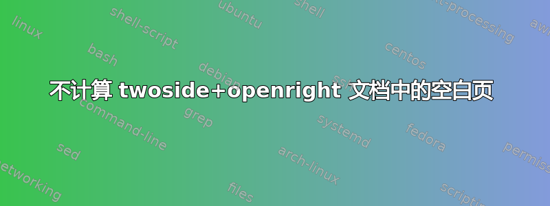 不计算 twoside+openright 文档中的空白页