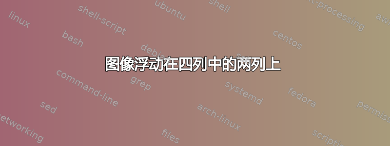 图像浮动在四列中的两列上