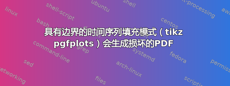 具有边界的时间序列填充模式（tikz pgfplots）会生成损坏的PDF