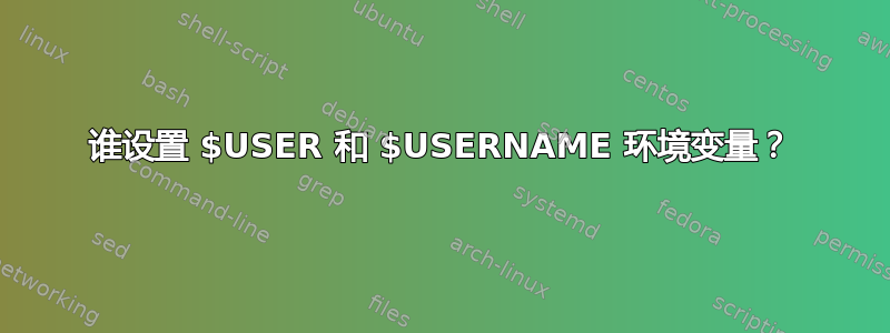 谁设置 $USER 和 $USERNAME 环境变量？