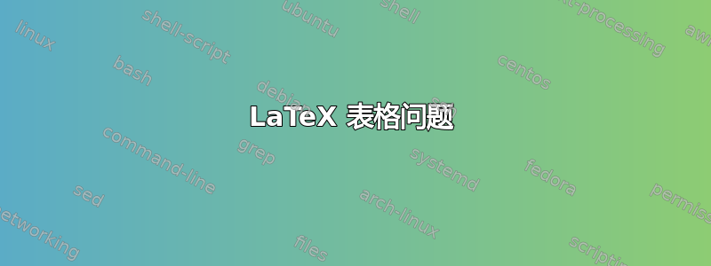 LaTeX 表格问题