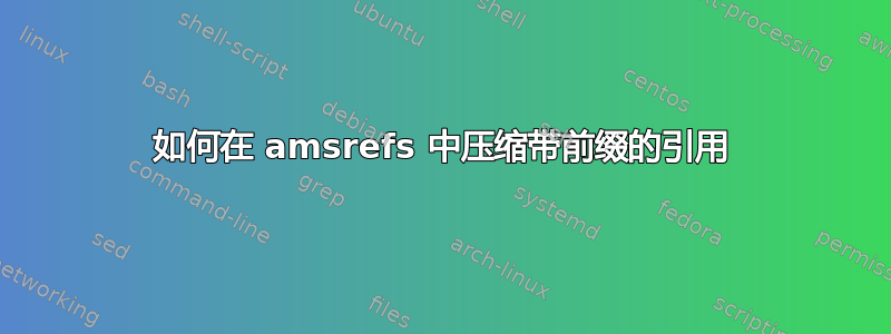 如何在 amsrefs 中压缩带前缀的引用