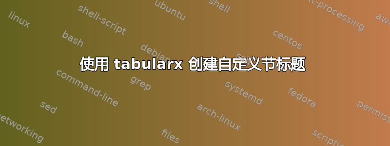 使用 tabularx 创建自定义节标题