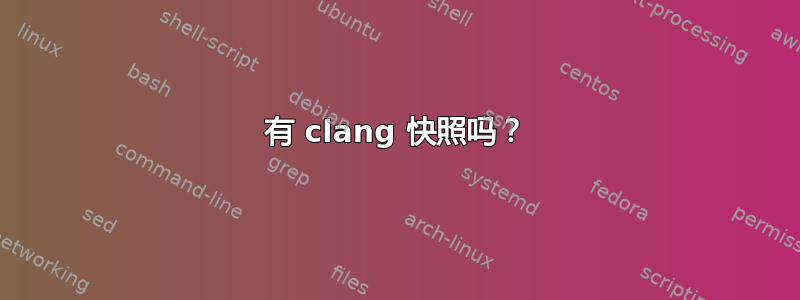 有 clang 快照吗？