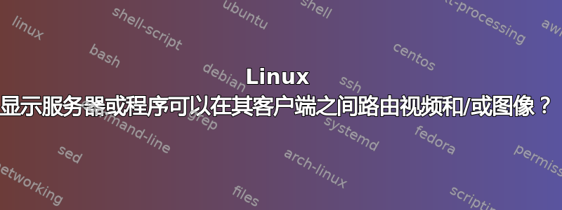 Linux 显示服务器或程序可以在其客户端之间路由视频和/或图像？