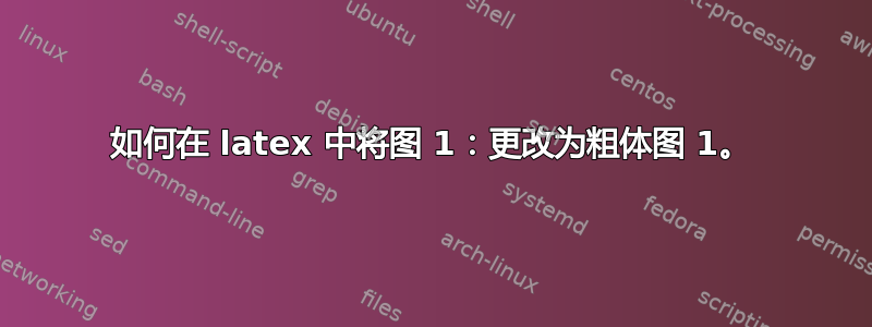 如何在 latex 中将图 1：更改为粗体图 1。