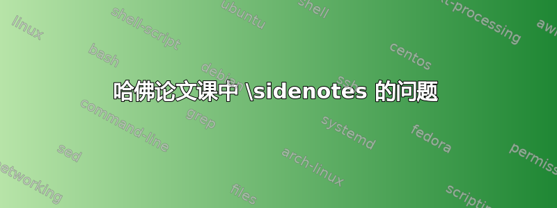 哈佛论文课中 \sidenotes 的问题