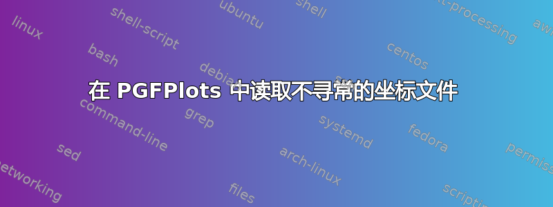 在 PGFPlots 中读取不寻常的坐标文件