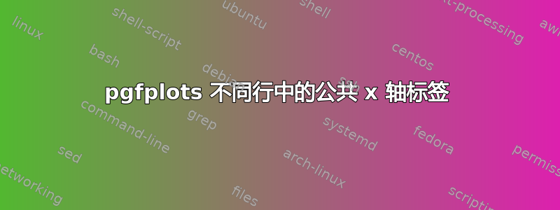 pgfplots 不同行中的公共 x 轴标签