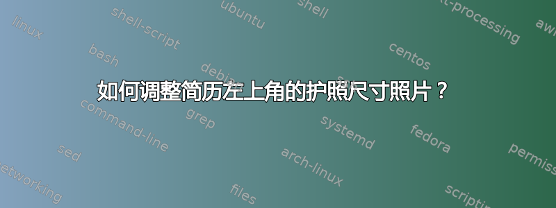 如何调整简历左上角的护照尺寸照片？