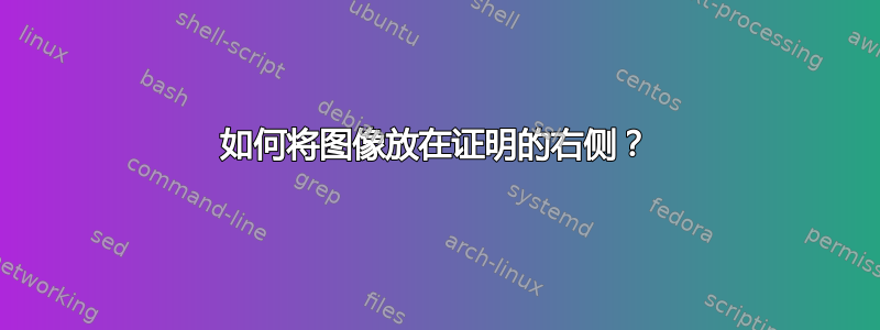 如何将图像放在证明的右侧？