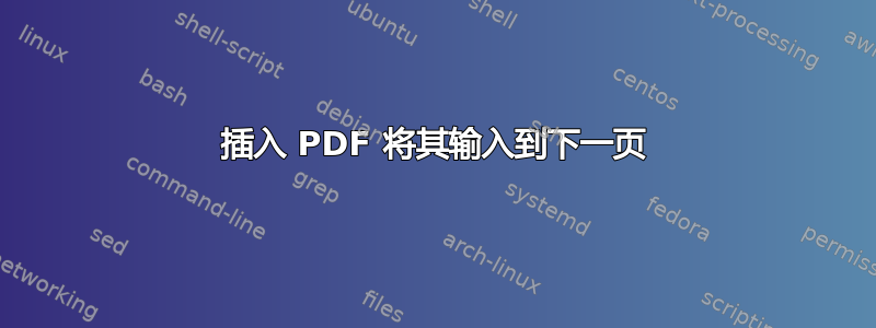 插入 PDF 将其输入到下一页