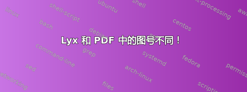 Lyx 和 PDF 中的图号不同！