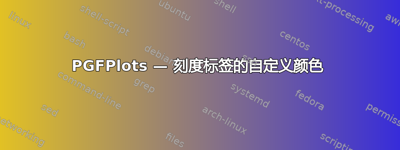 PGFPlots — 刻度标签的自定义颜色