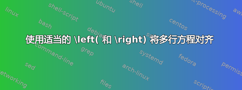 使用适当的 \left( 和 \right) 将多行方程对齐