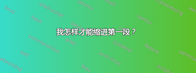 我怎样才能缩进第一段？