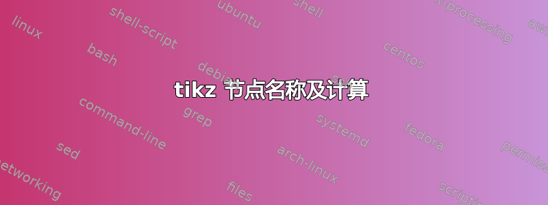 tikz 节点名称及计算