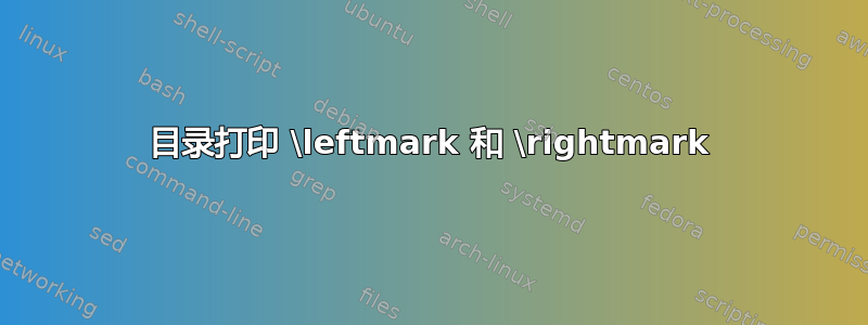 目录打印 \leftmark 和 \rightmark