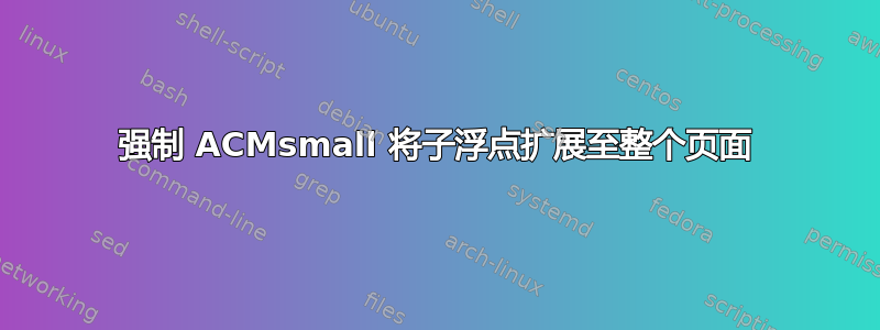 强制 ACMsmall 将子浮点扩展至整个页面