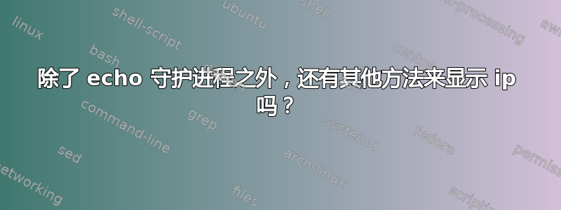 除了 echo 守护进程之外，还有其他方法来显示 ip 吗？