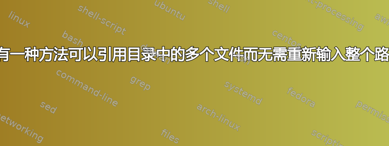 有没有一种方法可以引用目录中的多个文件而无需重新输入整个路径？ 