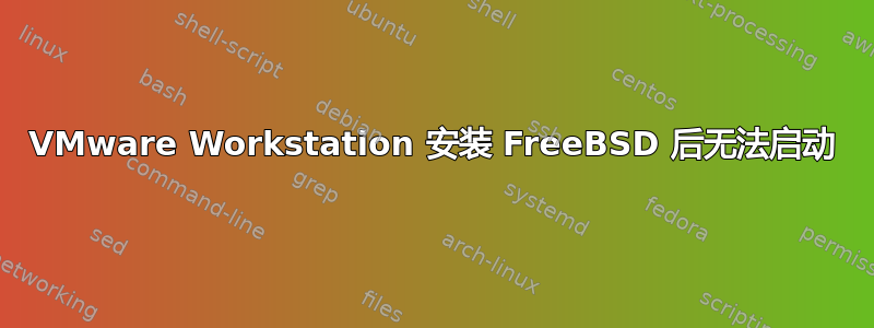 VMware Workstation 安装 FreeBSD 后无法启动