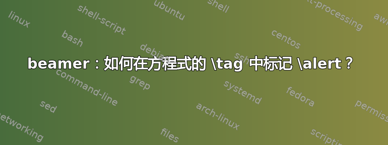 beamer：如何在方程式的 \tag 中标记 \alert？