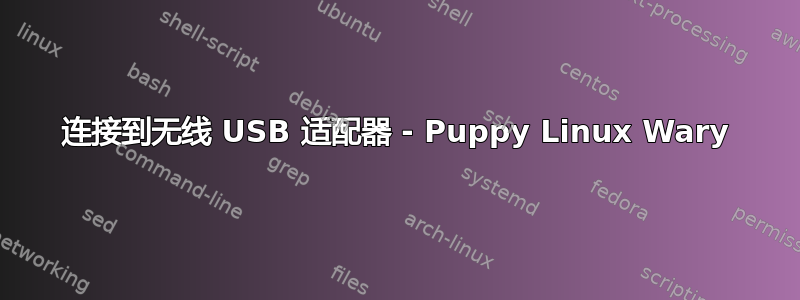 连接到无线 USB 适配器 - Puppy Linux Wary