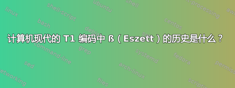 计算机现代的 T1 编码中 ß（Eszett）的历史是什么？