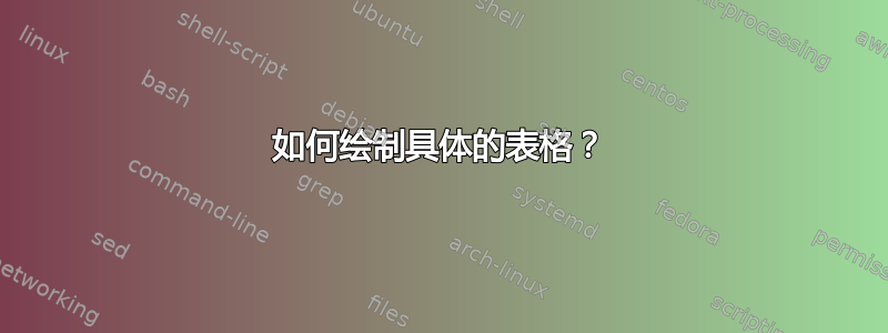 如何绘制具体的表格？