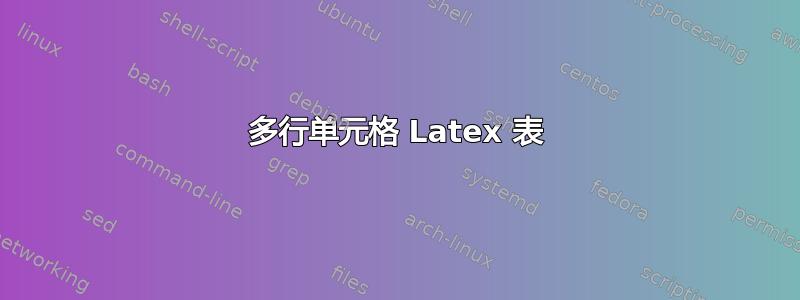 多行单元格 Latex 表