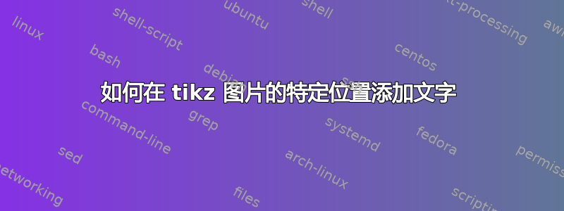 如何在 tikz 图片的特定位置添加文字