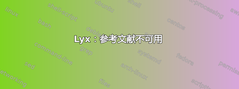 Lyx：参考文献不可用