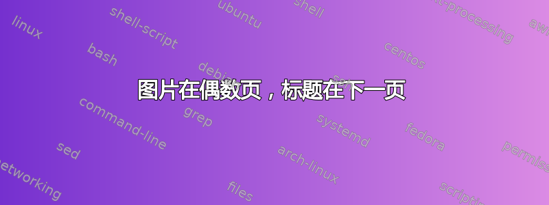 图片在偶数页，标题在下一页