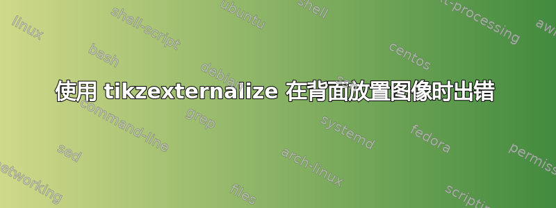 使用 tikzexternalize 在背面放置图像时出错