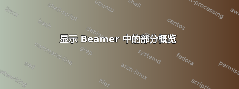 显示 Beamer 中的部分概览