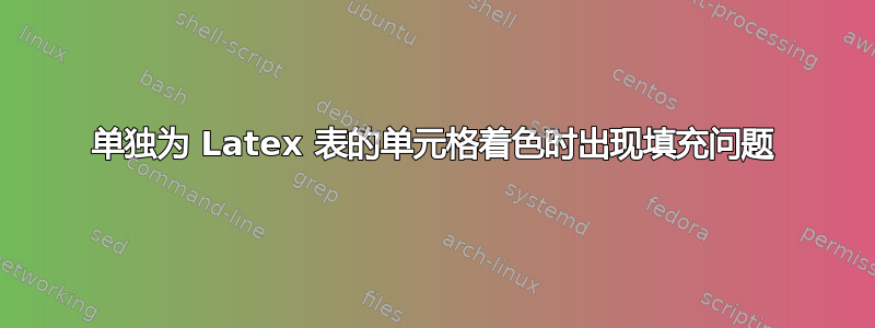 单独为 Latex 表的单元格着色时出现填充问题