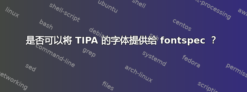 是否可以将 TIPA 的字体提供给 fontspec ？