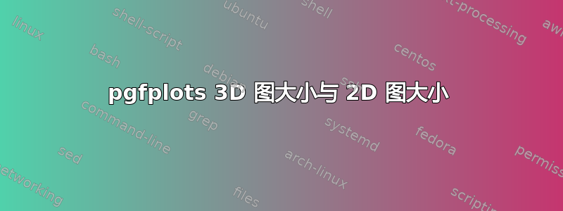 pgfplots 3D 图大小与 2D 图大小