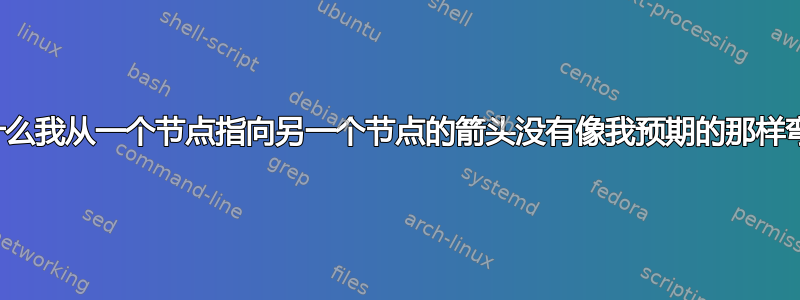 为什么我从一个节点指向另一个节点的箭头没有像我预期的那样弯曲