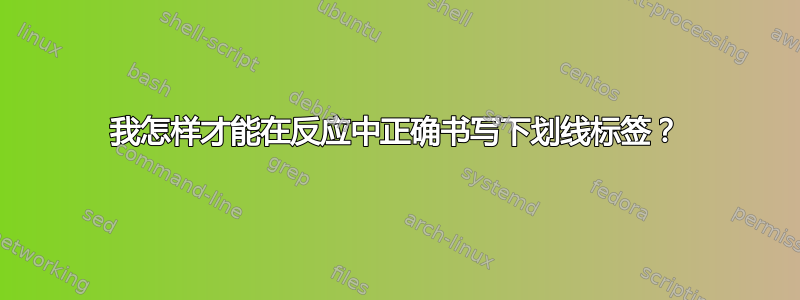 我怎样才能在反应中正确书写下划线标签？