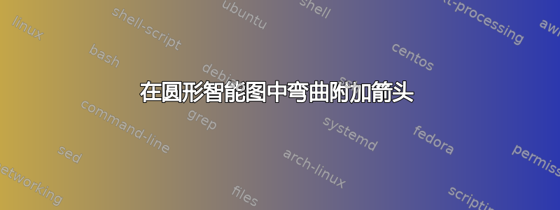 在圆形智能图中弯曲附加箭头