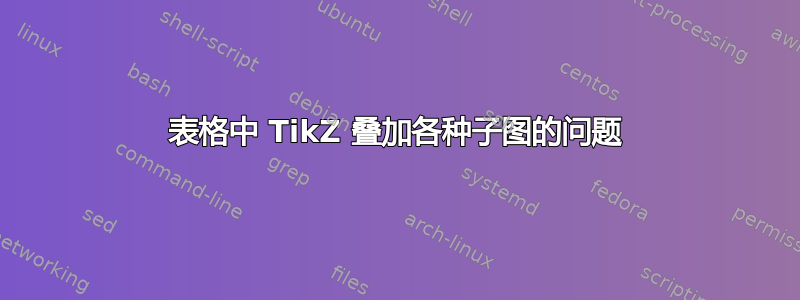 表格中 TikZ 叠加各种子图的问题