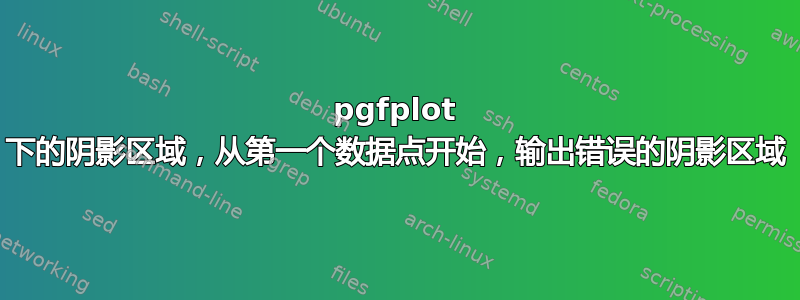 pgfplot 下的阴影区域，从第一个数据点开始，输出错误的阴影区域