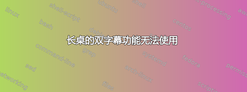 长桌的双字幕功能无法使用