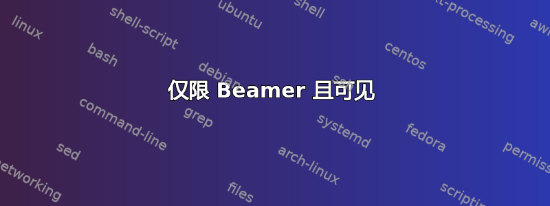 仅限 Beamer 且可见